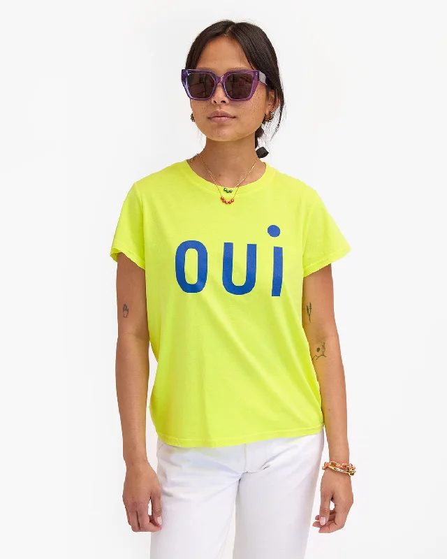 Weekend Discounts to Enjoy Classic Tee ~  Neon Yellow & Cobalt Oui