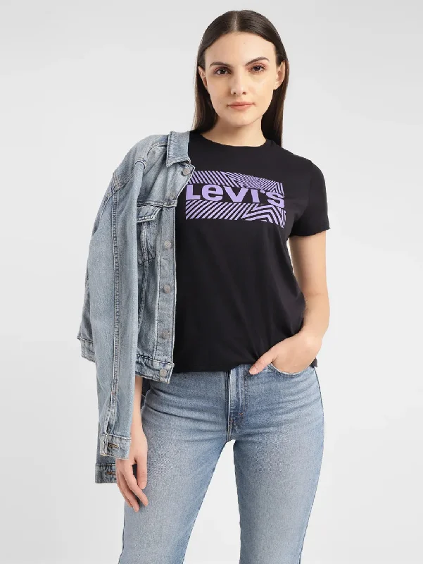 Flash Sale Women's Brand Logo Crew Neck T-shirt