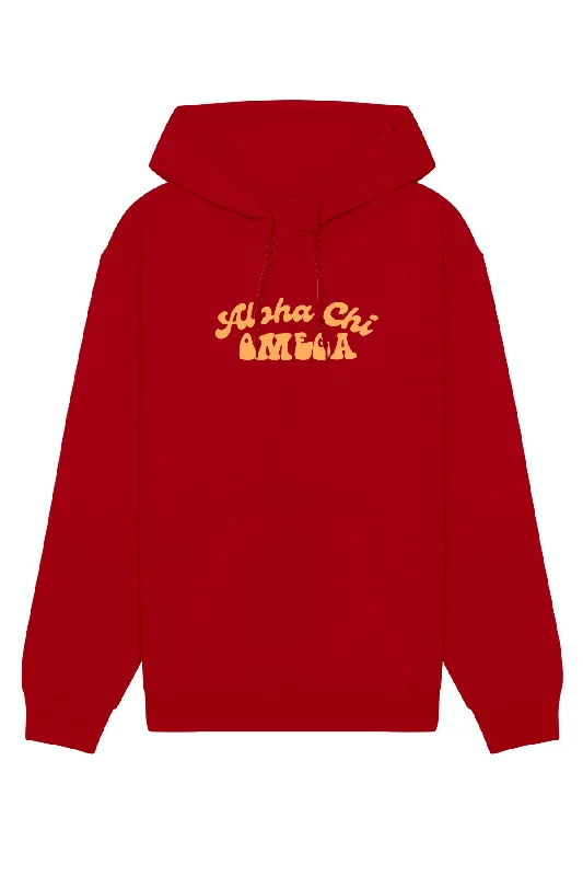 Great Deal Alpha Chi Omega Vintage Hippie Hoodie