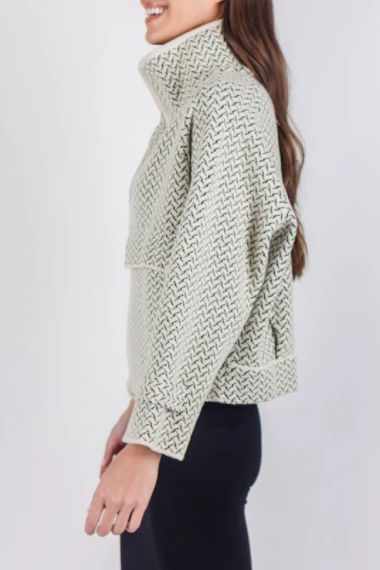 Weekend Bargains to Relish ZIP UP SWEATER JACKET (CREAM)