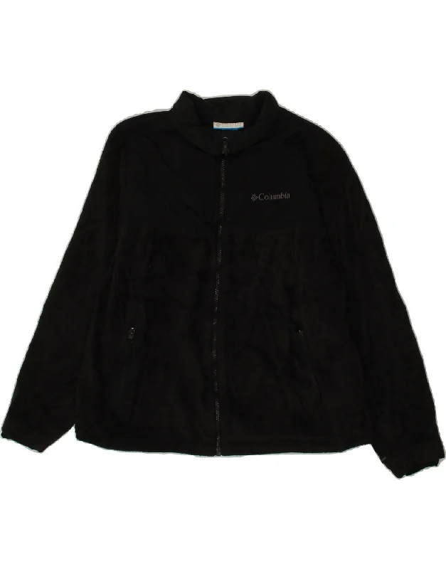 Holiday Sale COLUMBIA Womens Fleece Jacket UK 14 Medium Black Polyester