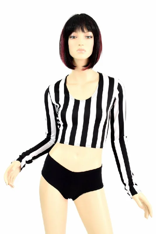 Sale Alert Long Sleeve Striped Crop Top