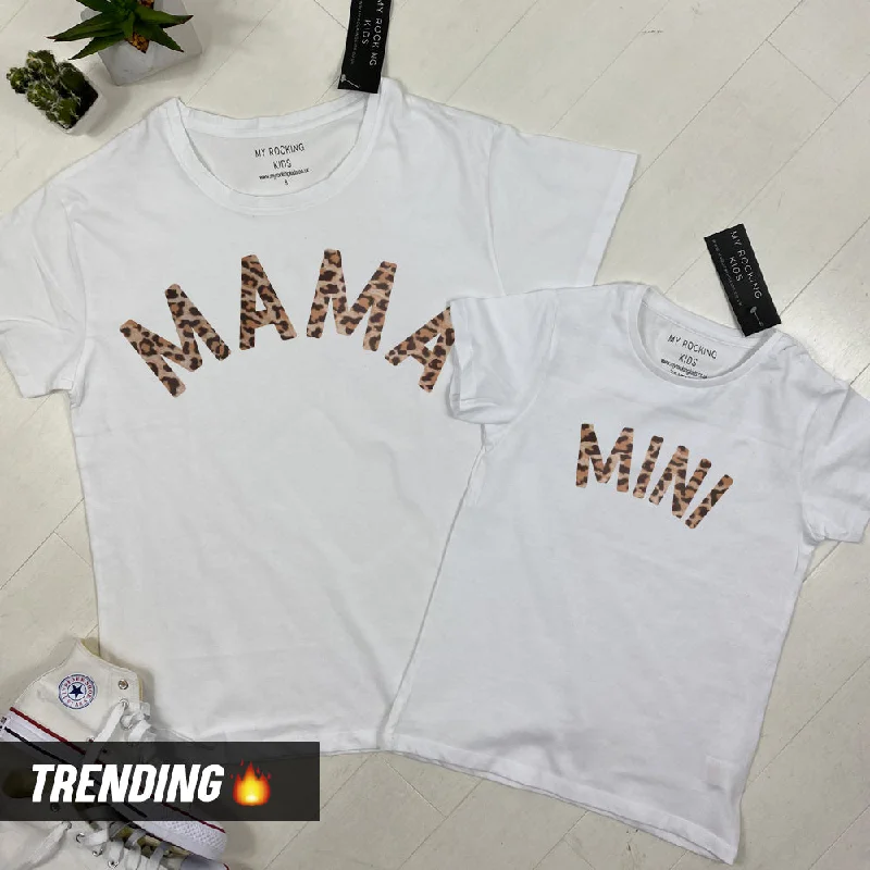 Super Sale Mama & Mini Mum & Kid Matching T-Shirts White (MRK X)