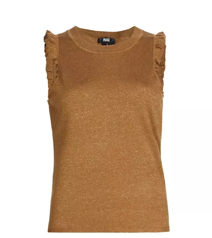 Super Discount Somi Sweater Tank - Camel Sparkle