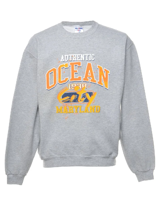 Big Savings Authentic Ocean Printed Sweatshirt - M