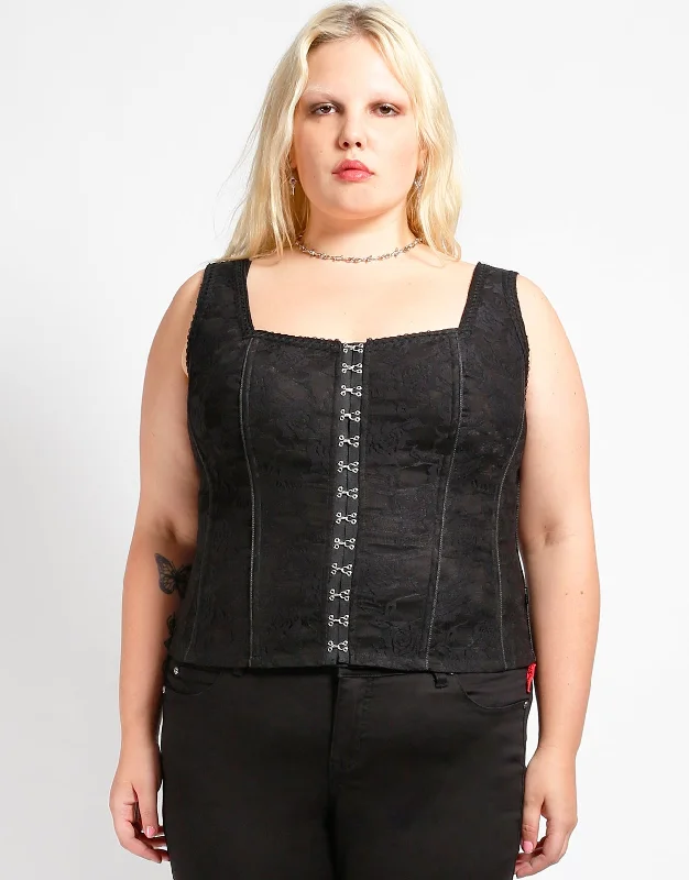 Deal Mania CURVE HOOK EYE LACE CORSET