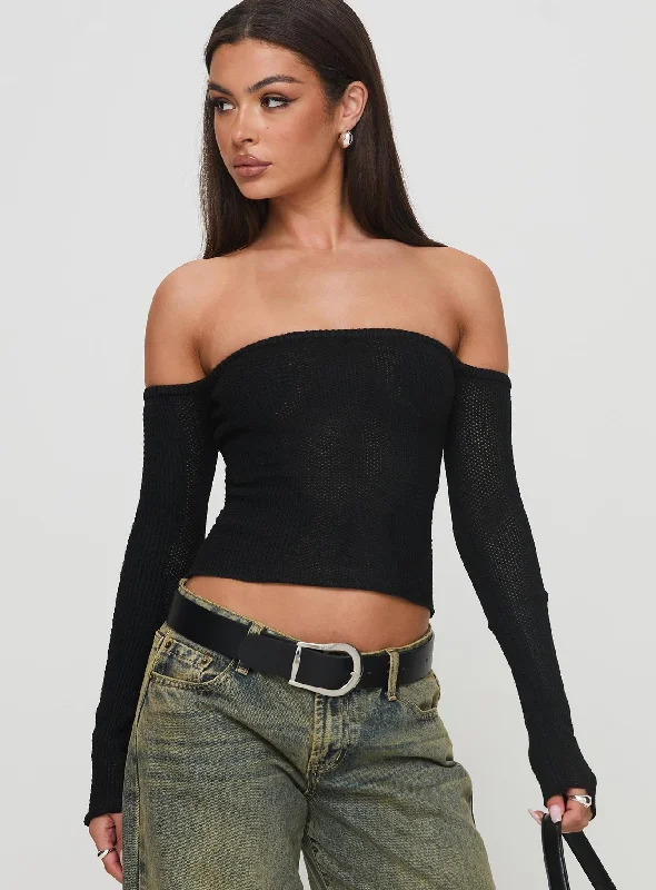 Weekend Offers That Please Laroche Off Shoulder Top Black