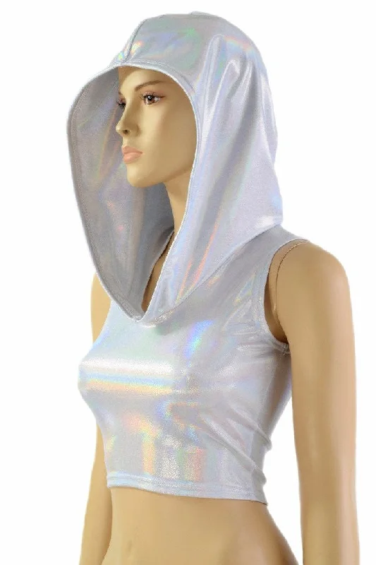Weekend Savings Delight Flashbulb Sleeveless Crop Hoodie