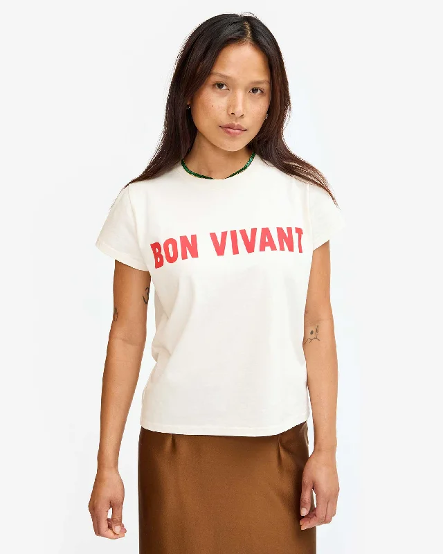 Crazy Savings Classic Tee ~ Cream w/ Bright Poppy Bon Vivant