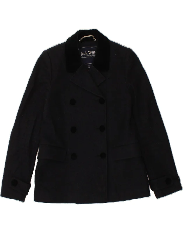 Best Bargains JACK WILLS Womens Double Breasted Blazer Jacket UK 8 Small Navy Blue