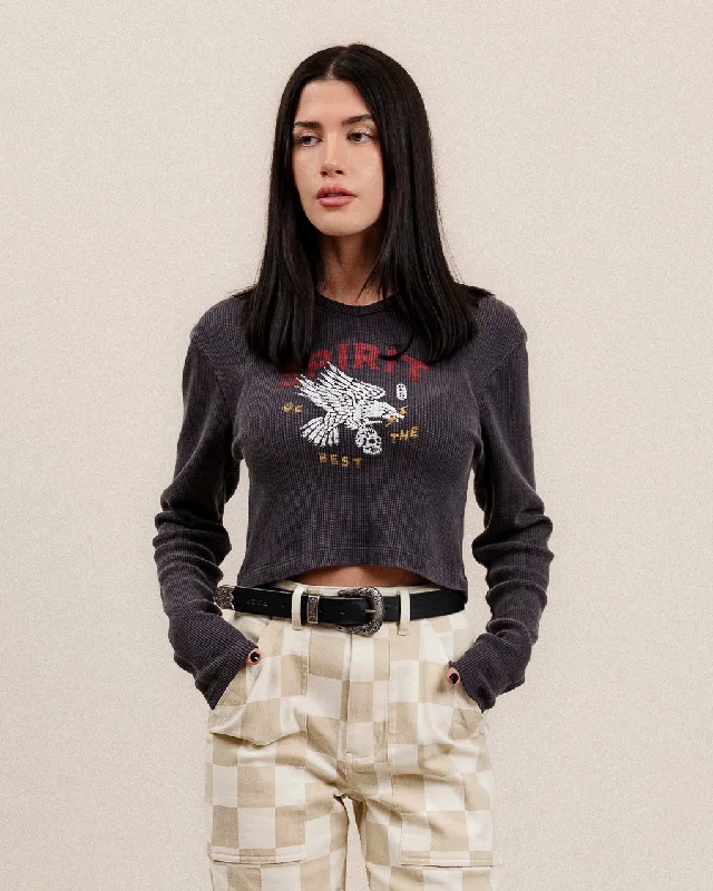 Lowest Price Spirit Waffle Henley - Acid Wash