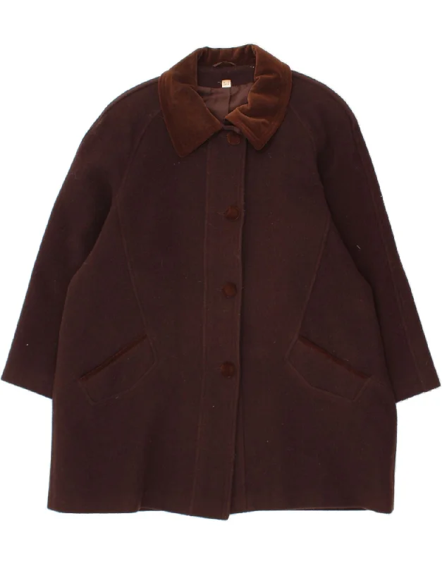 Buy More, Save More VINTAGE Womens Overcoat UK 18 XL Brown New Wool