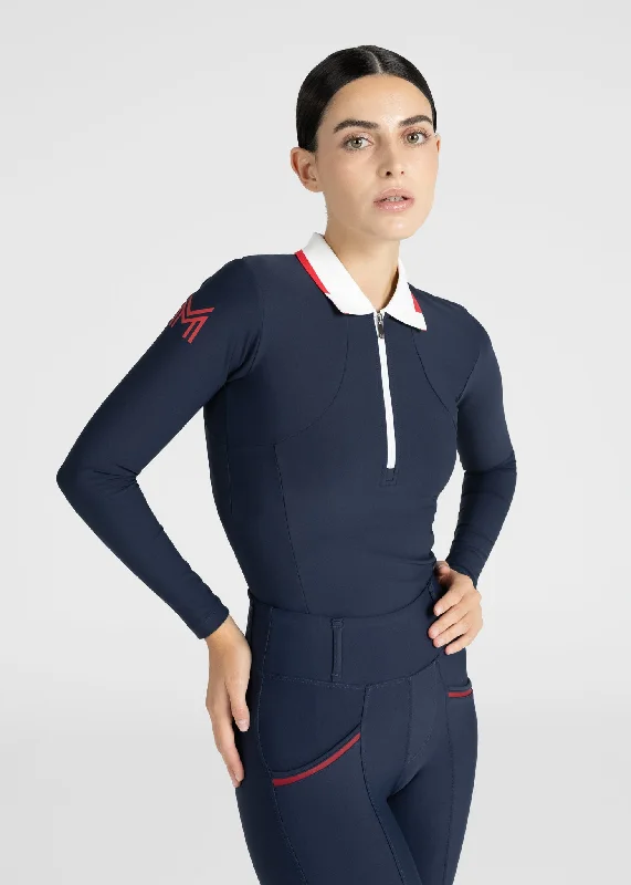 Weekend Deals That Amaze Concept Long Sleeve Polo Shirt (Navy)