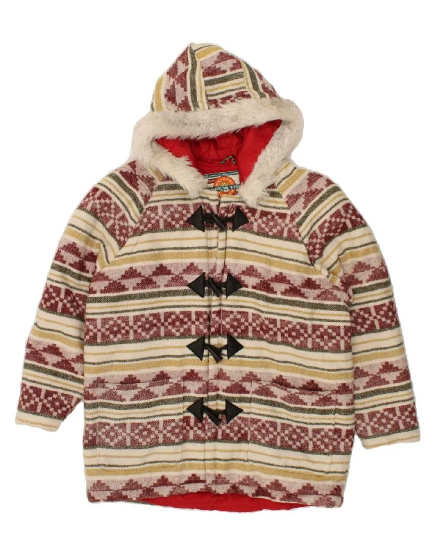 Shop and Save TAKE FIVE Womens Oversized Duffle Coat UK 14 Medium Maroon Fair Isle Aztec Shop and Save TAKE FIVE Womens Oversized Duffle Coat UK 14 Medium Maroon Fair Isle Aztec