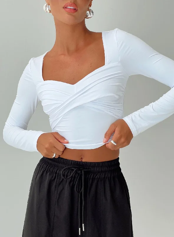Year-End Sale Dunford Long Sleeve Top White