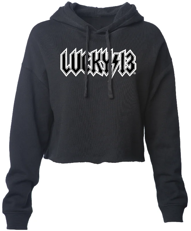Clearance Sale The HIGH VOLTAGE Women's Lightweight Cropped Hoodie - BLACK **NEW**