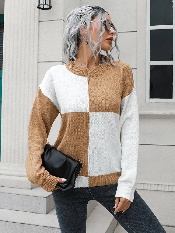 Get It Before It’s Gone Contrast Drop Shoulder Sweater