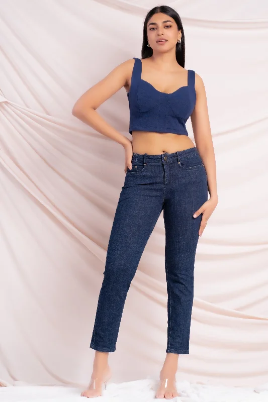 Act Fast Navy Crop Top