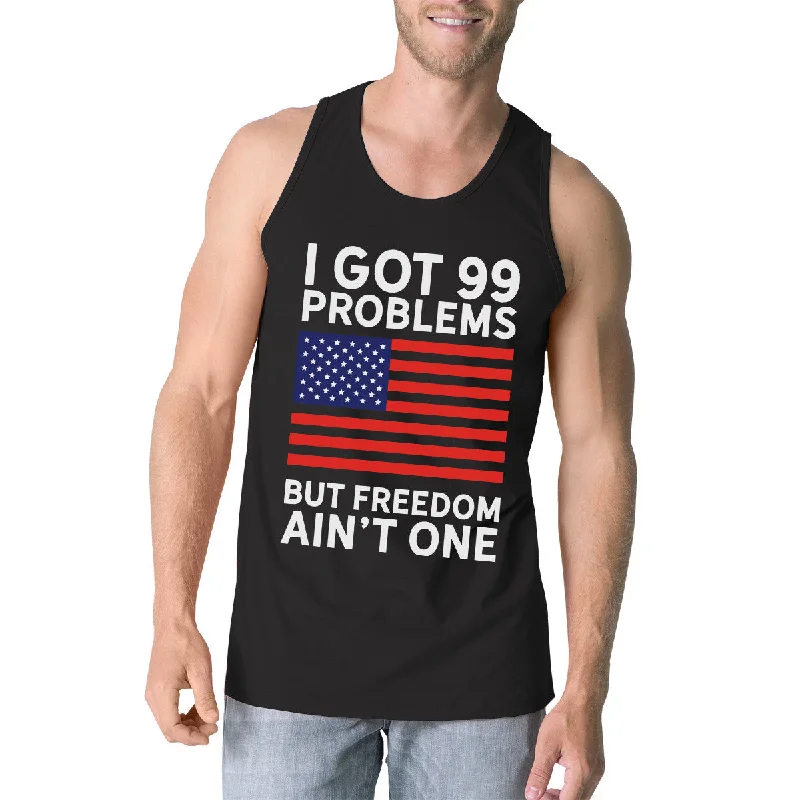 Weekend Savings Spectacular Freedom Ain't One Mens Black Tank Top Funny 4th Of July Tank Top