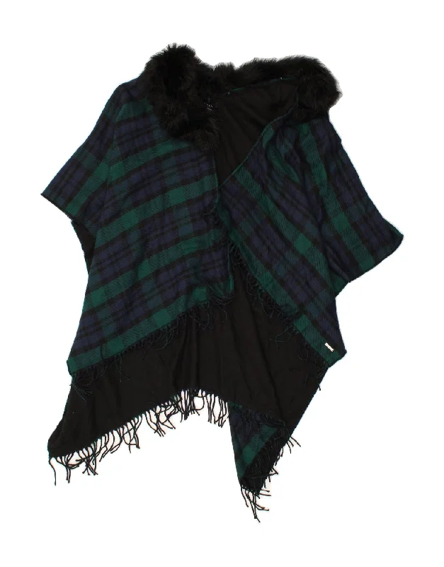 Act Now RALPH LAUREN Womens Poncho Coat One Size Multicoloured Check
