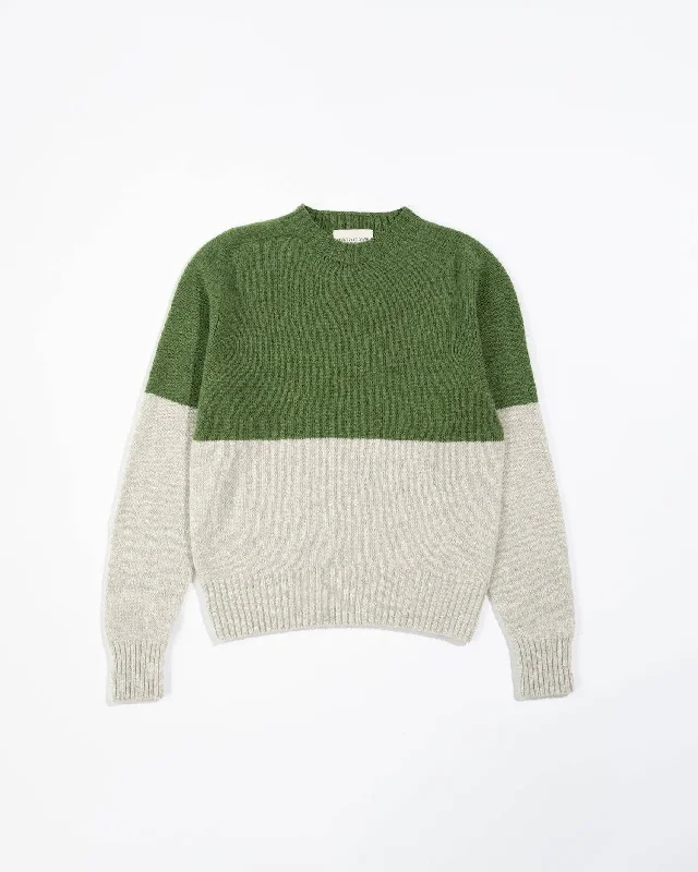 Year-End Sale Women's Half & Half Seamless Crew - Green