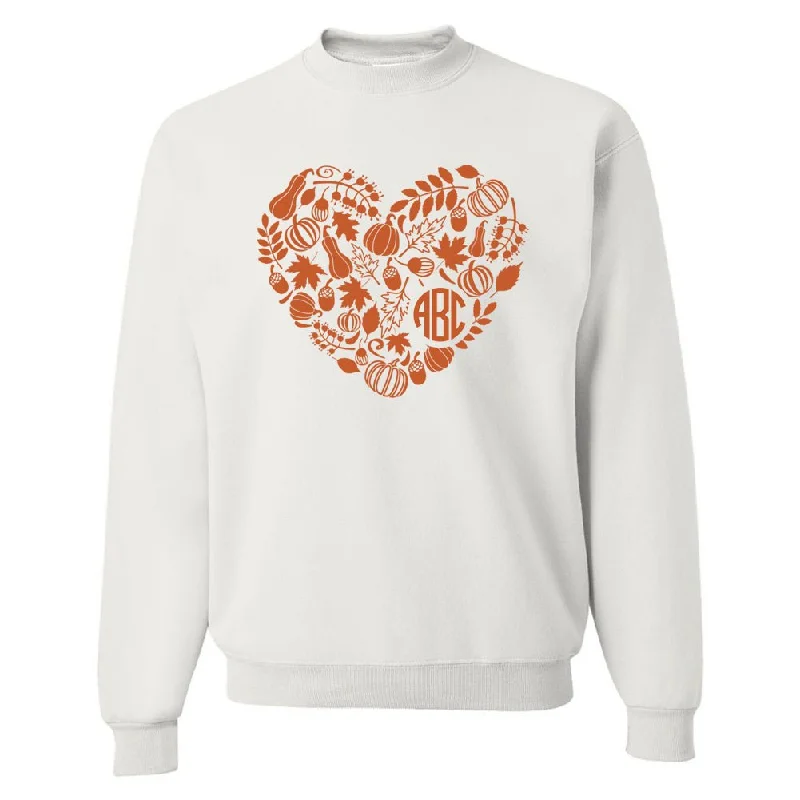 Weekend Wonders Await! Monogrammed 'Autumn Heart' Crewneck Sweatshirt