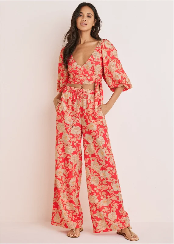 Today’s Special Cotton Linen Wide Leg Pants - Venetian Floral
