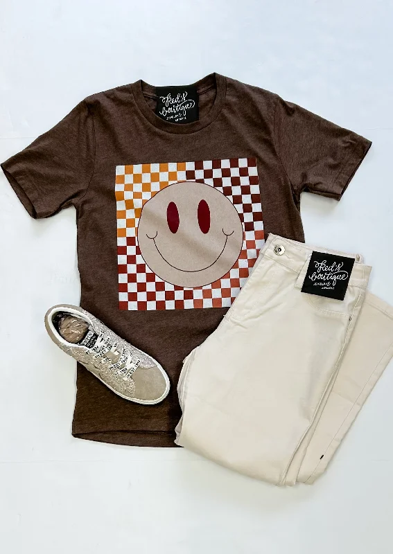 Weekend Savings Fiesta Checkered Smiley Tee - Short Sleeve