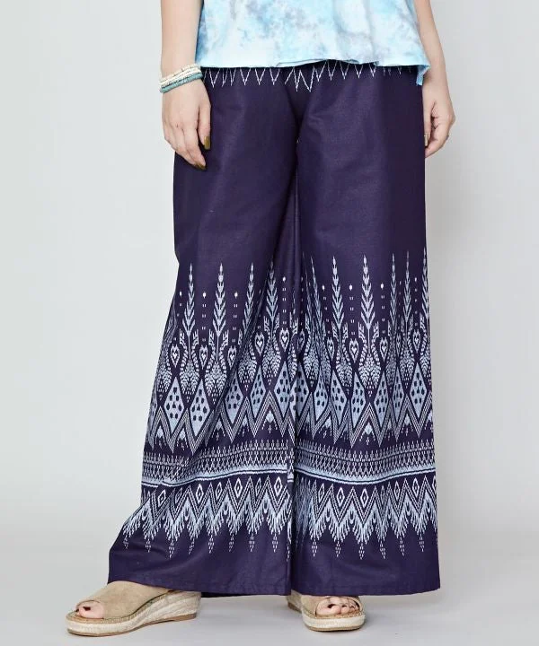 Flash Sale Woven Pattern Print Wide Pants