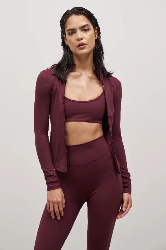 Weekend Discounts to Savor Base Sculpting Zip Up Jacket - Merlot