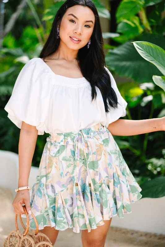 Unwind with Weekend Discounts Born For This Off White Satin Blouse