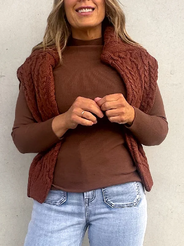 Exclusive Access Kym Knit Top - Chocolate