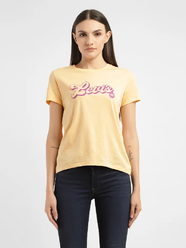 Doorbuster Deal Women's Brand Logo Slim Fit T-shirt