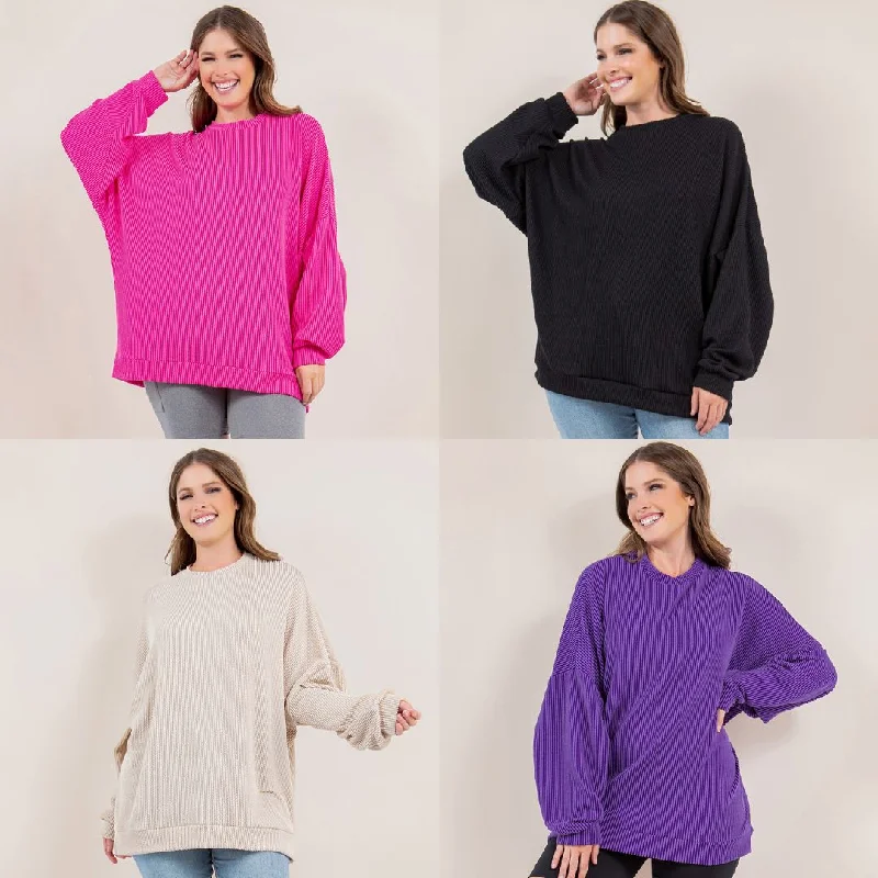 Weekend Deals That Wow PREORDER: Ribbed Pullover in Four Colors