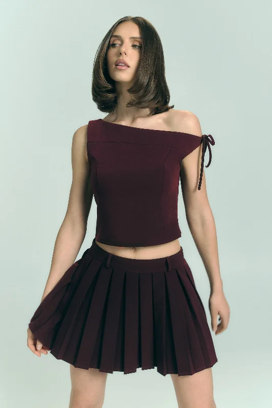 Special Promotion Ramsey Suiting Off Shoulder Top - Plum