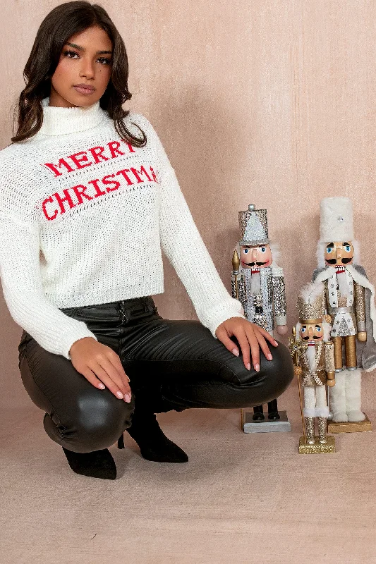 One-Day Only Fernly Cream 'Merry Christmas' Knit Jumper