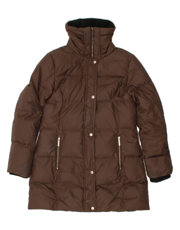 Can't Miss MICHAEL KORS Womens Padded Coat UK 10 Small Brown Nylon