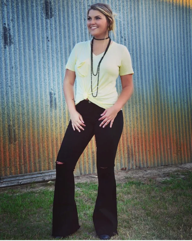 Weekend Bargains to Love Yellow Pocket Tee (Small & Medium)