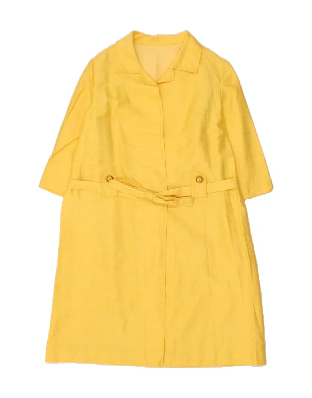Steals and Deals VINTAGE Womens Overcoat UK 16 Large Yellow