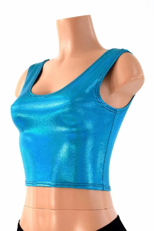 Hurry In Peacock Blue Tank Crop