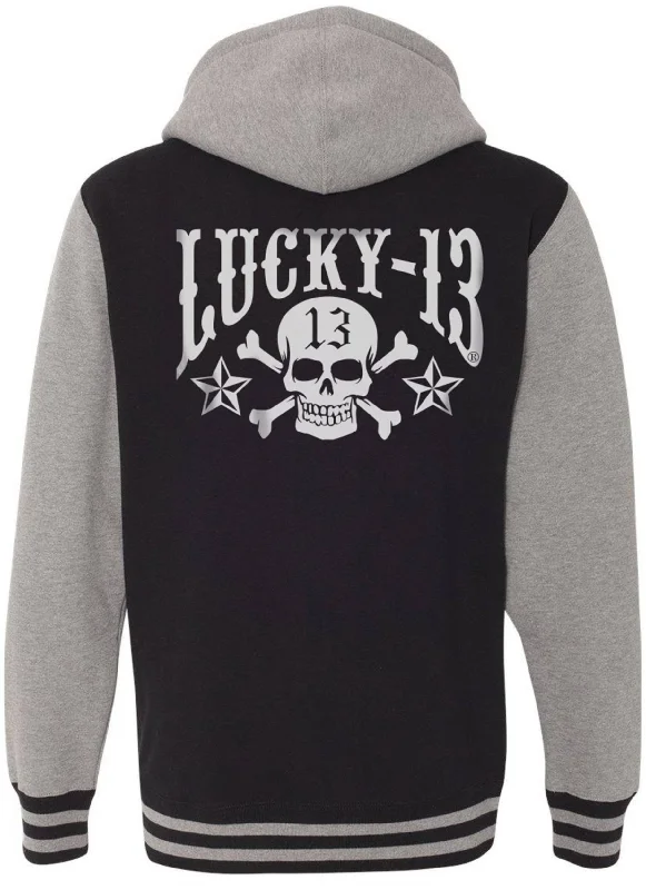 Low Cost The SKULL STARS Hooligan Full-Zip Unisex Hooded Sweatshirt - BLACK/GUNMETAL HEATHER