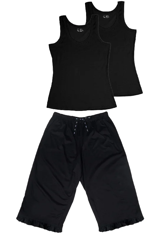 Last Chance 100% Cotton 3/4 Pant and Tank Tops Lounge Set