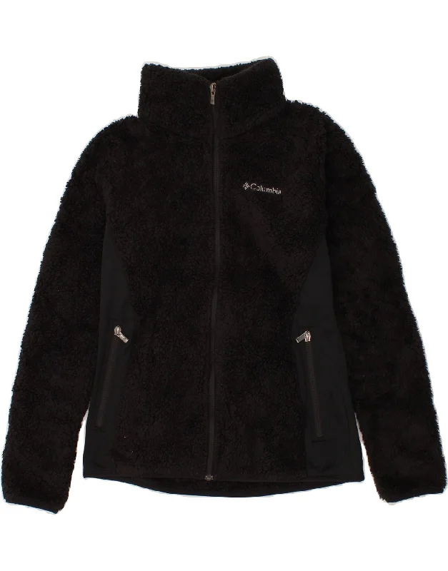 Closeout Deal COLUMBIA Womens Fleece Jacket UK 14 Medium Black Polyester