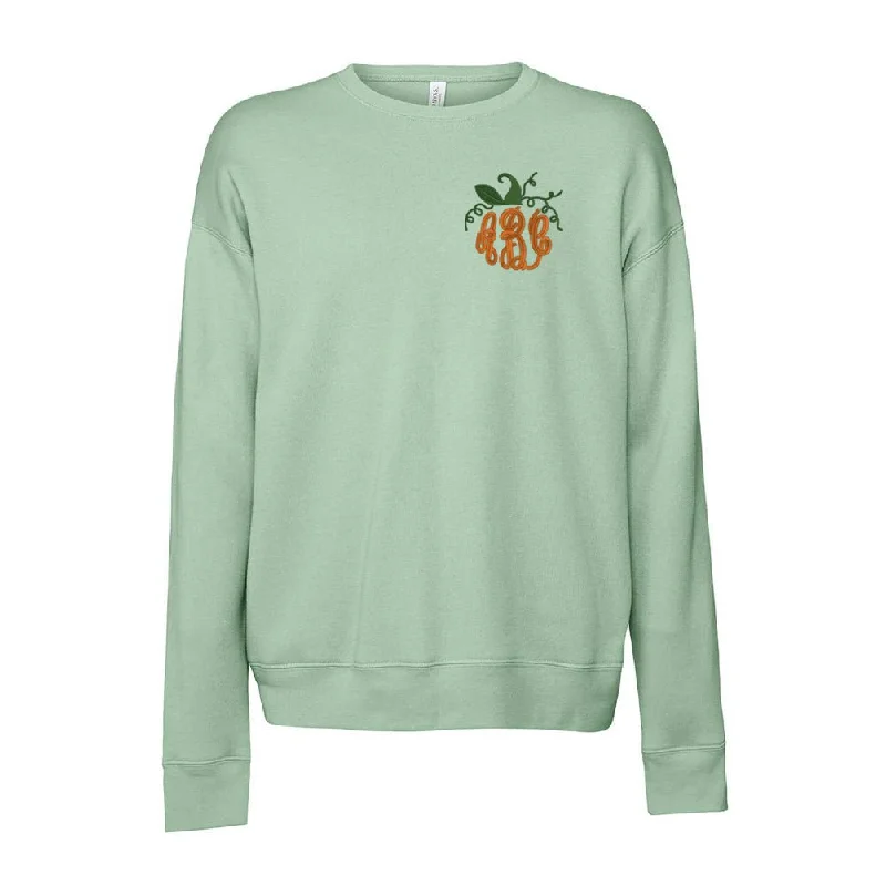 Steals and Deals Monogrammed Pumpkin Premium Crewneck Sweatshirt