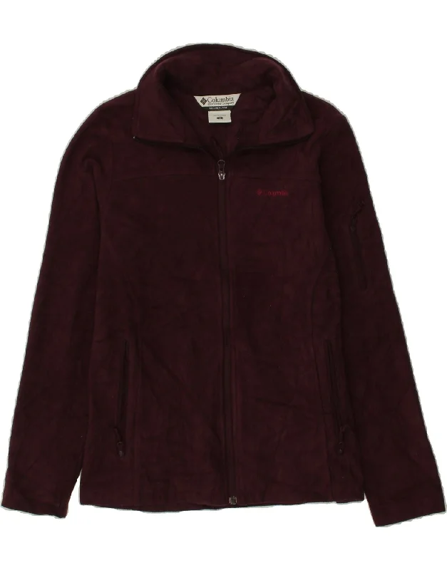 Limited Availability COLUMBIA Womens Fleece Jacket UK 10 Small Burgundy