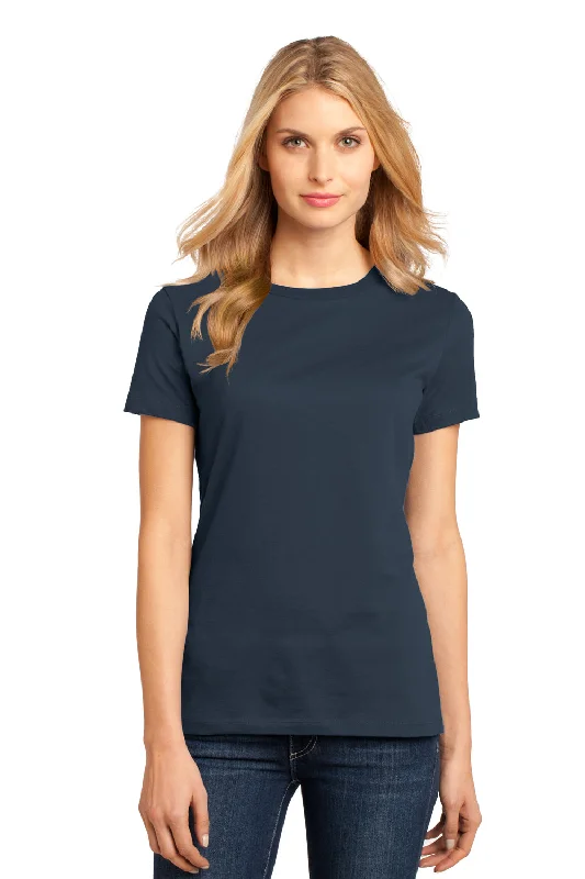 Special Savings District Womens Perfect Weight Short Sleeve Crewneck T-Shirt - New Navy Blue