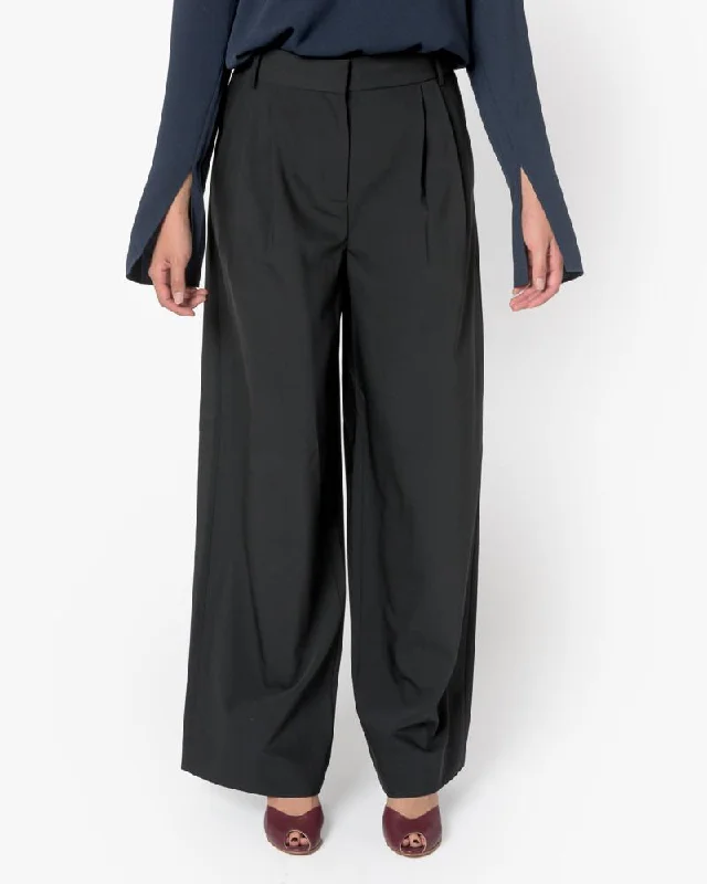 While Supplies Last Wool Wide Leg Pant in Black