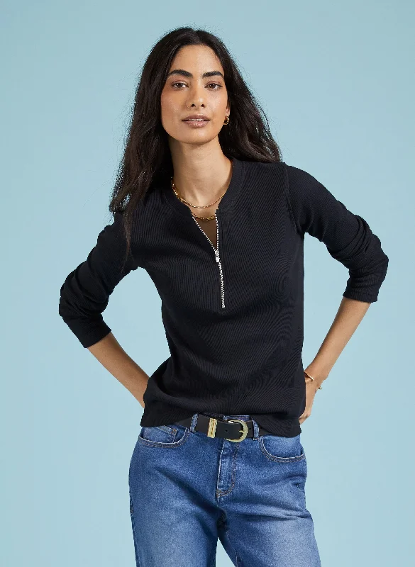 Flash Deals Baukjen Essentials Organic Long Sleeve Zip Top