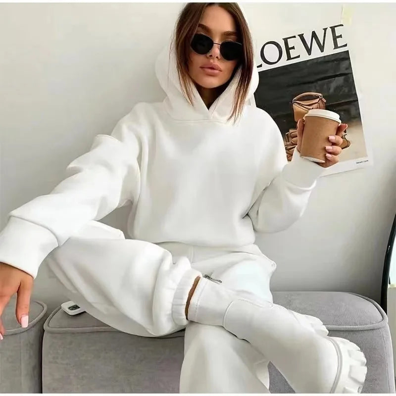 Cash Savings Autumn Winter Two Piece Sets Oversized Suit Trouser Sweatshirt Sportswear Hoody