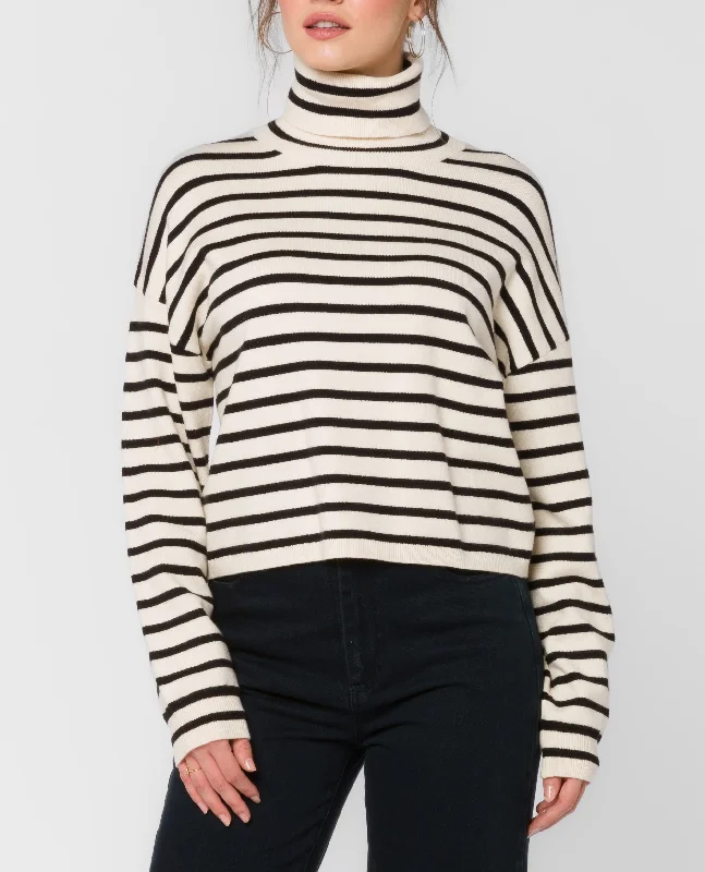 Exclusive Savings Kipp Long Sleeve Striped Turtle Neck Sweater